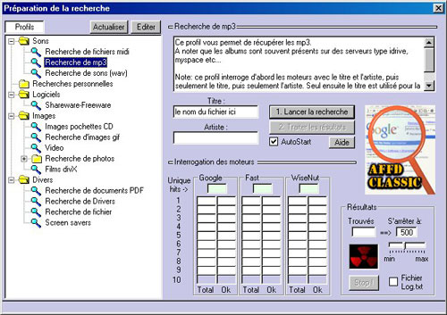 Moteur de recherche de MP3