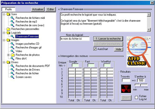 Moteur de recherche de Shareware-freeware