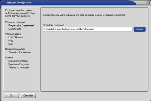Répertoire Download sous Android Newsgroup Downloader